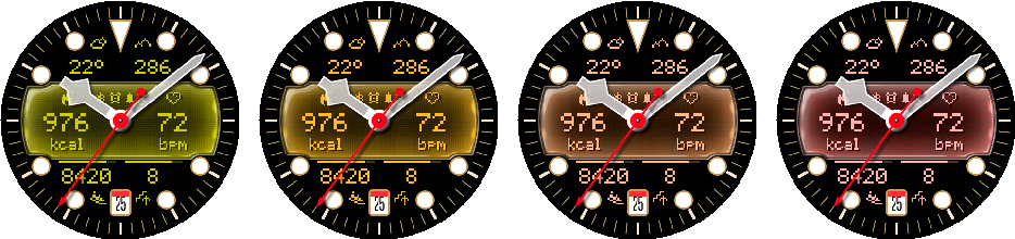 Crosswind accent colors Yellow, Amber, Orange, and Coral Red