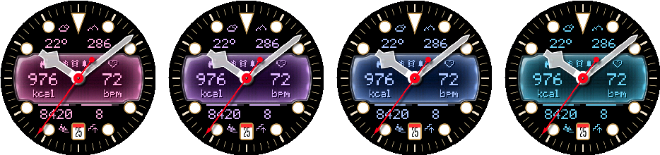 Crosswind accent colors Pink, Violet, Blue, and Ice Blue
