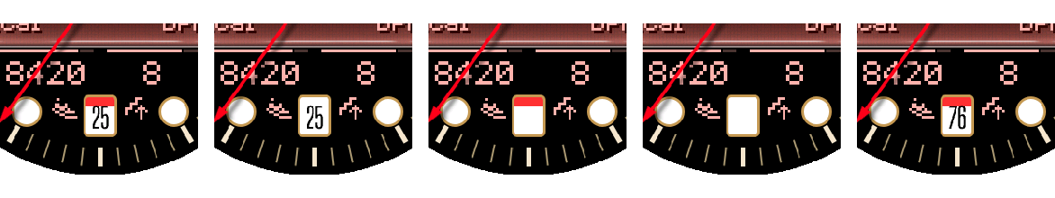 Five Crosswind 6 o'clock marker content modes