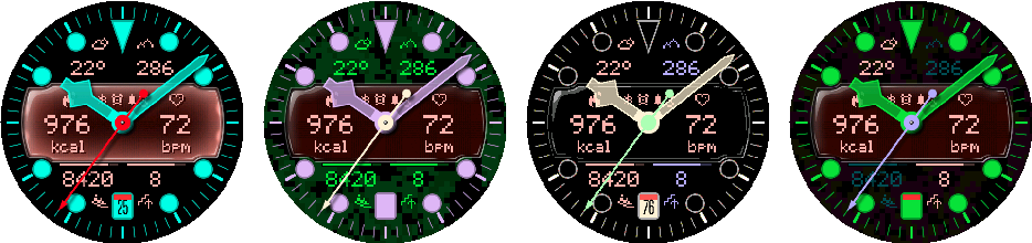 Uniform, Top Bottom, Left Right, and Diagonal color layouts across four Crosswind outer data slots