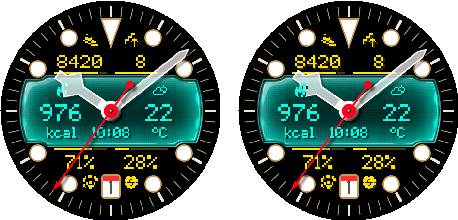 Crosswind data values below the hands and above the hands while progress bars remain below