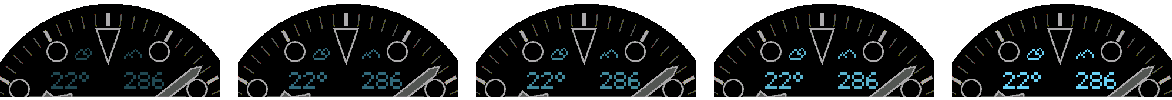 Five Crosswind AOD outer data brightness levels