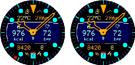 Crosswind MIP with always-on seconds enabled and disabled