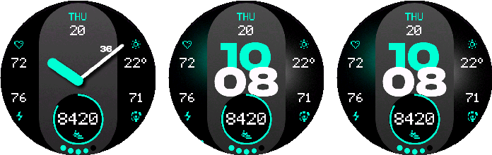 NXT.01 Modernist PRO — Force Digital, Force Analog, and Off seconds.