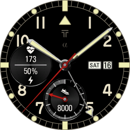 Alpha Pilot GMT watch face preview 3
