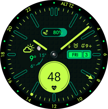 Analog Pop GMT watch face preview 5