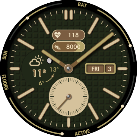 Analog Pop GMT watch face preview 1
