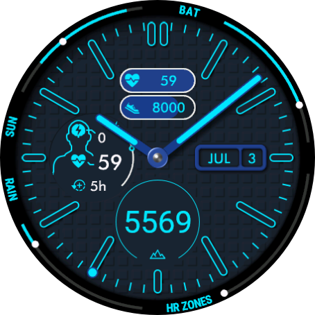 Analog Pop GMT watch face preview 4