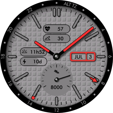 Analog Pop GMT watch face preview 3