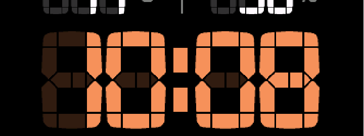 Vertical Segment — Main clock with segment ghosts and configurable colon.
