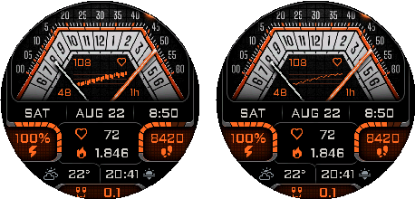 Volta — Heart rate, default 1-hour range, shown as columns and a line.