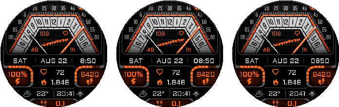 Volta — No leading zero, leading zero, and Military time.